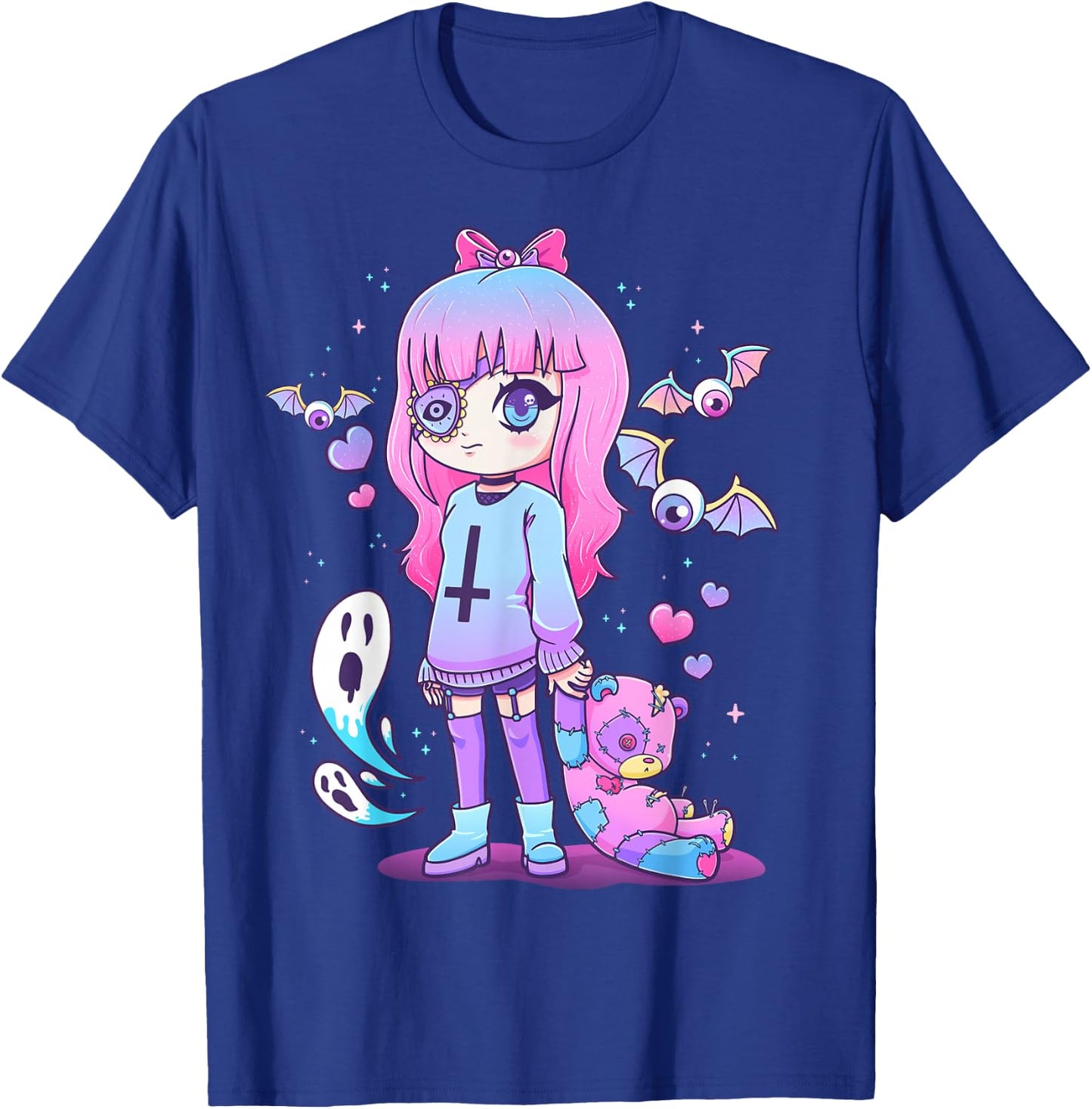 Pastel Goth Creepy Girl Teddy Bear Kawaii Emo Cute Nu Goth T-Shirt - T-Shirt | Royal