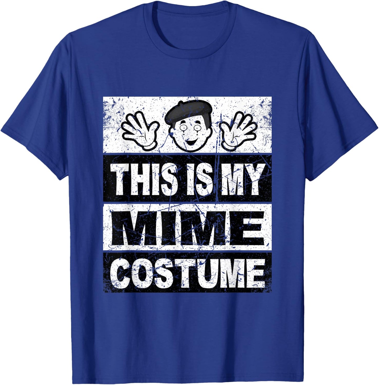 Retro Mime Costume Shirt Boys Mask Lazy Outfit T-Shirt - T-Shirt | Royal