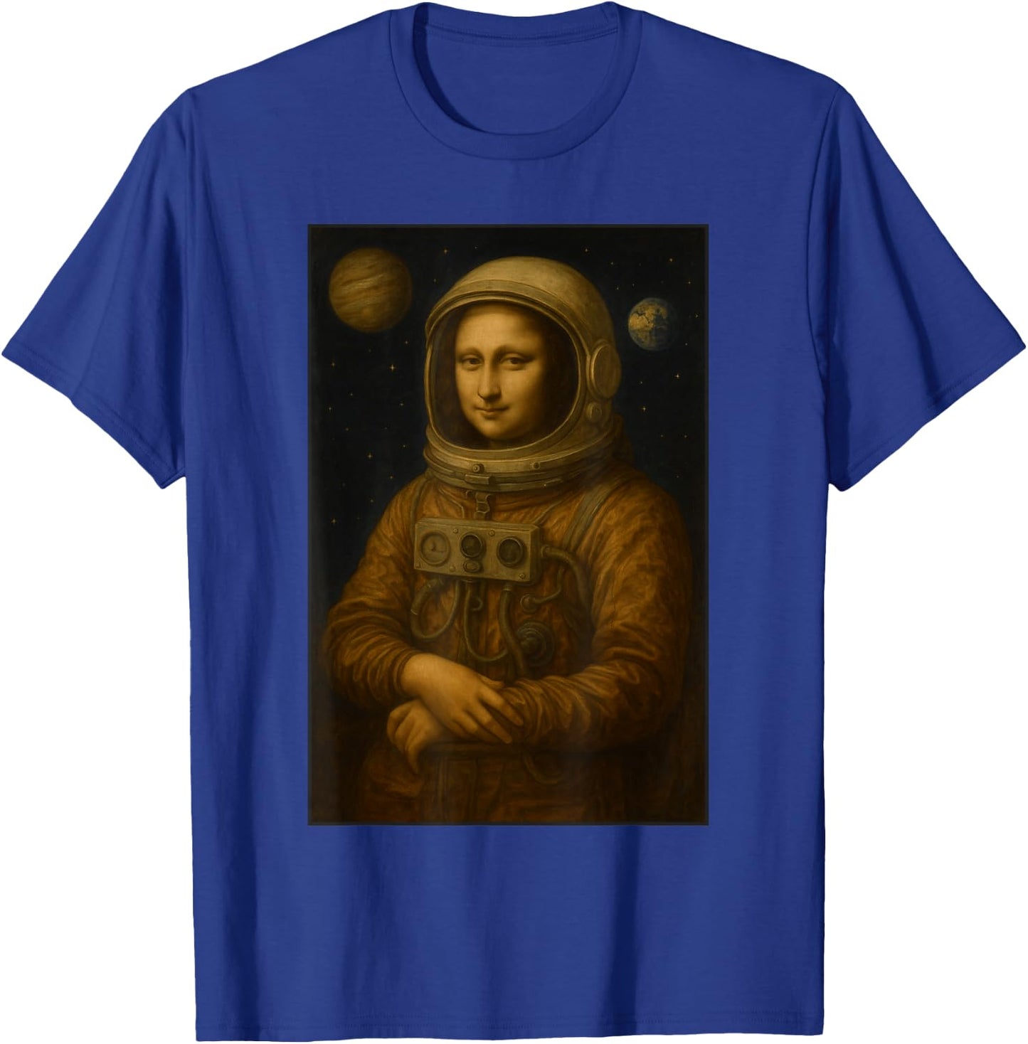 Mona Lisa Astronaut Space Art Aesthetic Cosmic Renaissance T-Shirt - T-Shirt | Royal