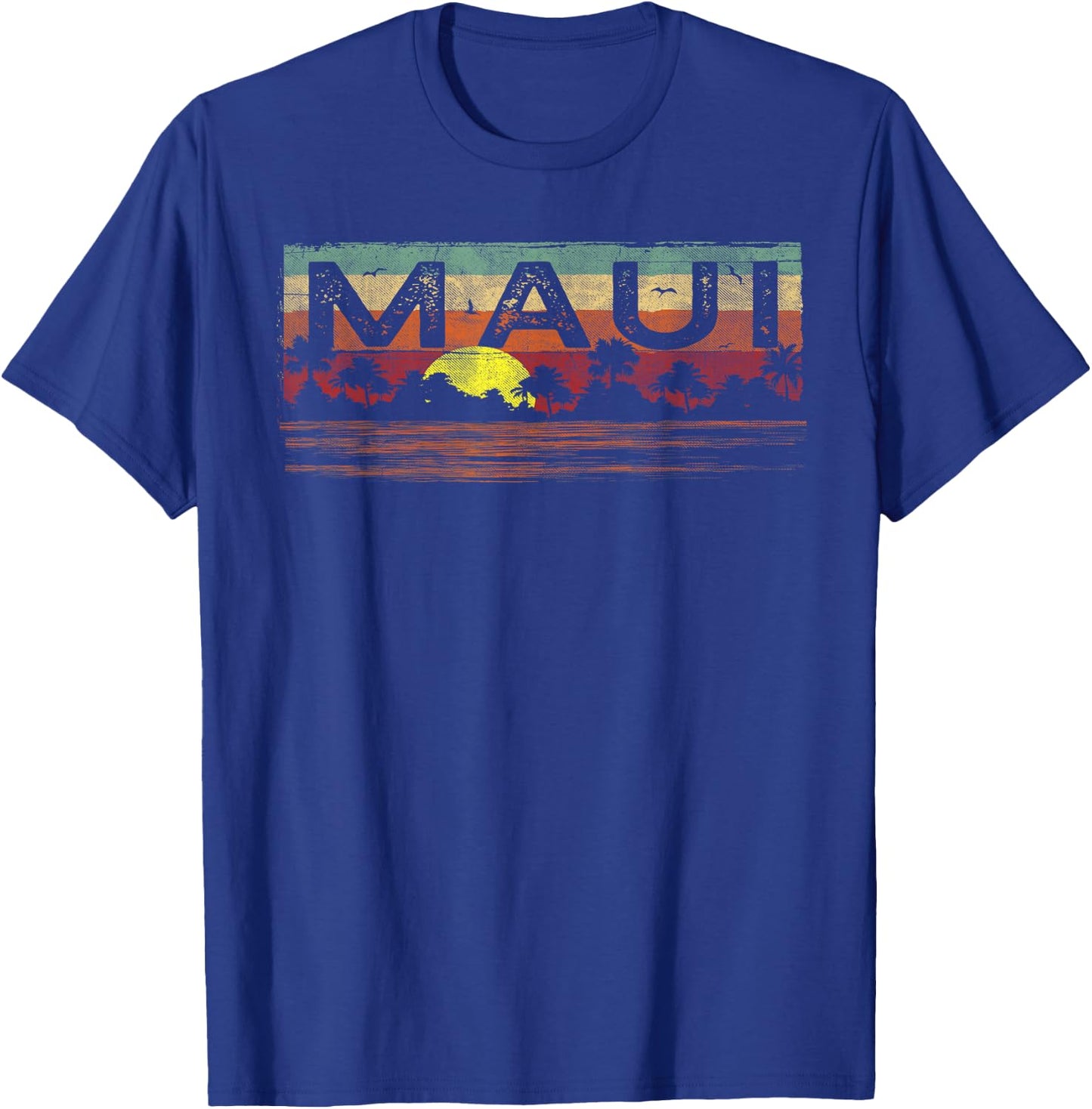 Vintage Tropical Maui Hawaii Shirt - Maui HI Shirt T-Shirt - T-Shirt | Royal