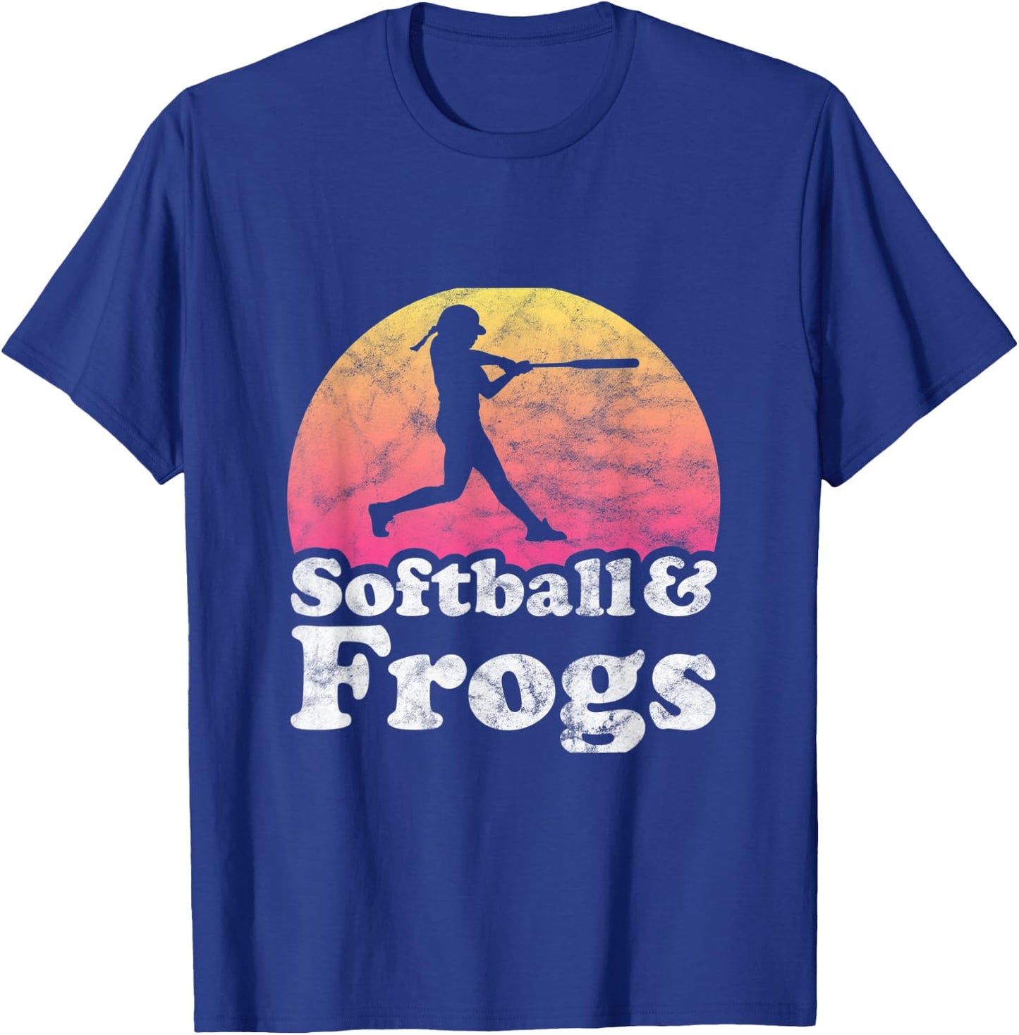 Softball and Frogs Women or Girls Frog T-Shirt - T-Shirt | Royal
