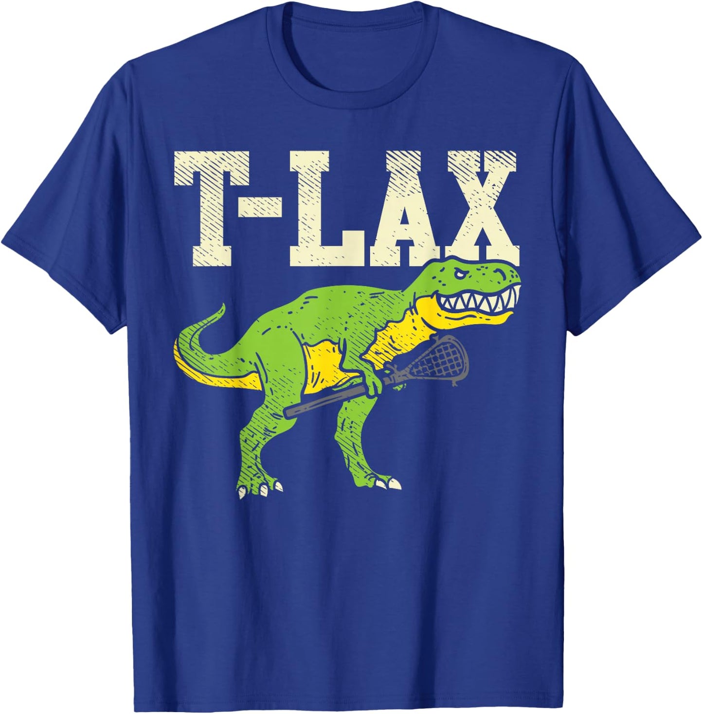 T-Lax Funny T-Rex Lacrosse Dinosaur Lover Lax Player Gift T-Shirt - T-Shirt | Royal