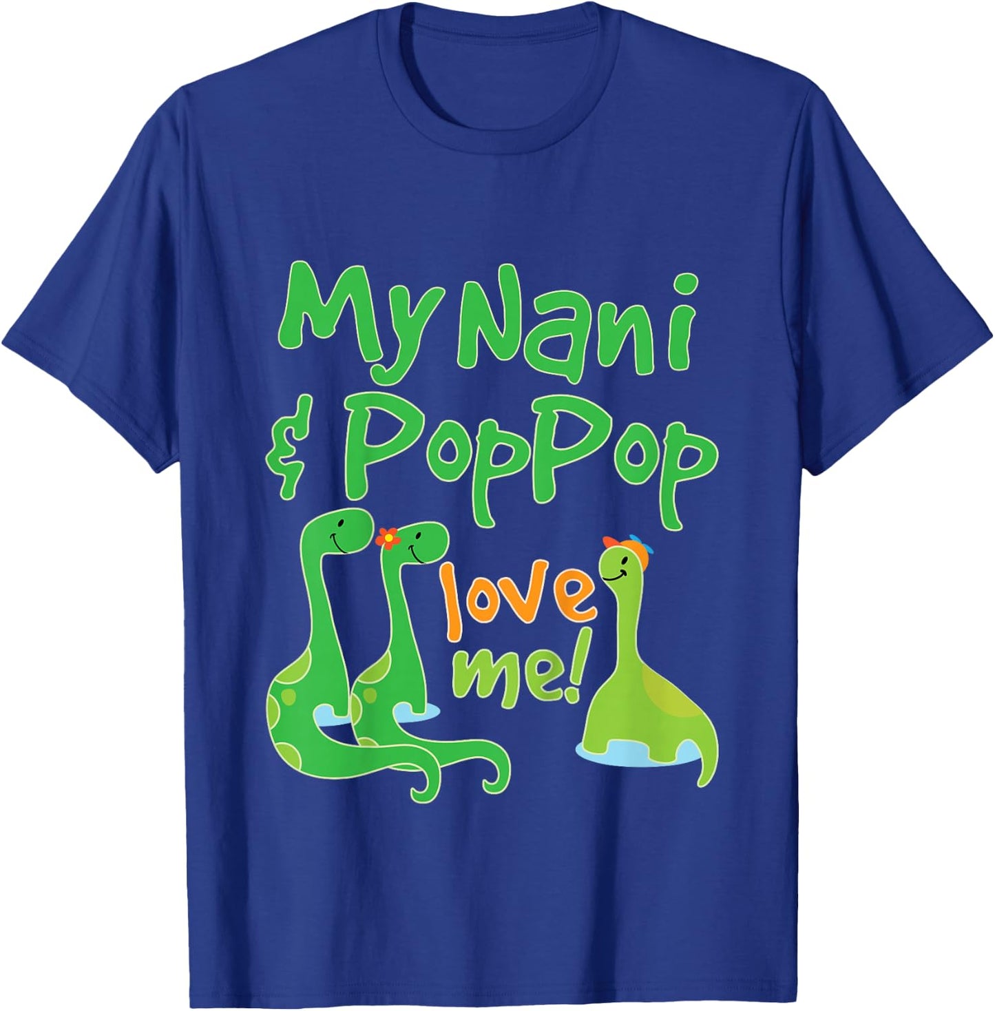 Kids My Nani and Poppop Love Me Grandson Dinosaur T-Shirt - T-Shirt | Royal