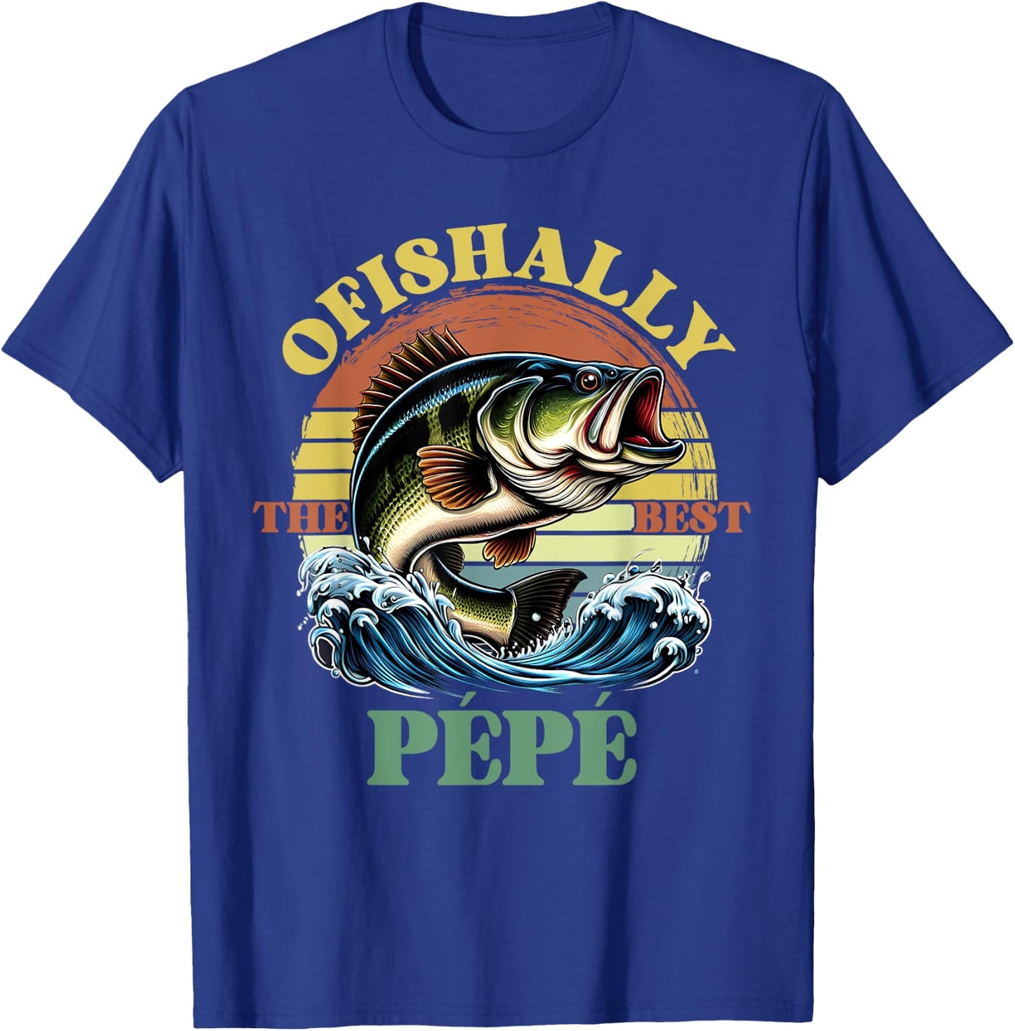 Ofishally The Best Pepe Retro Vintage Bass Fishing T-Shirt - T-Shirt | Royal