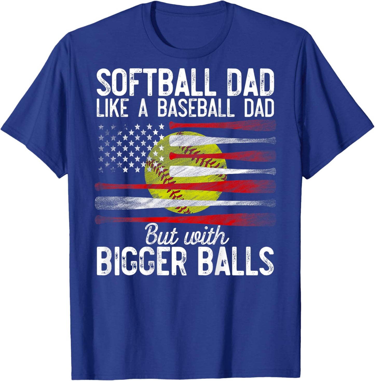 Softball Dad Like A Baseball Dad Definition On Back T-Shirt - T-Shirt | Royal
