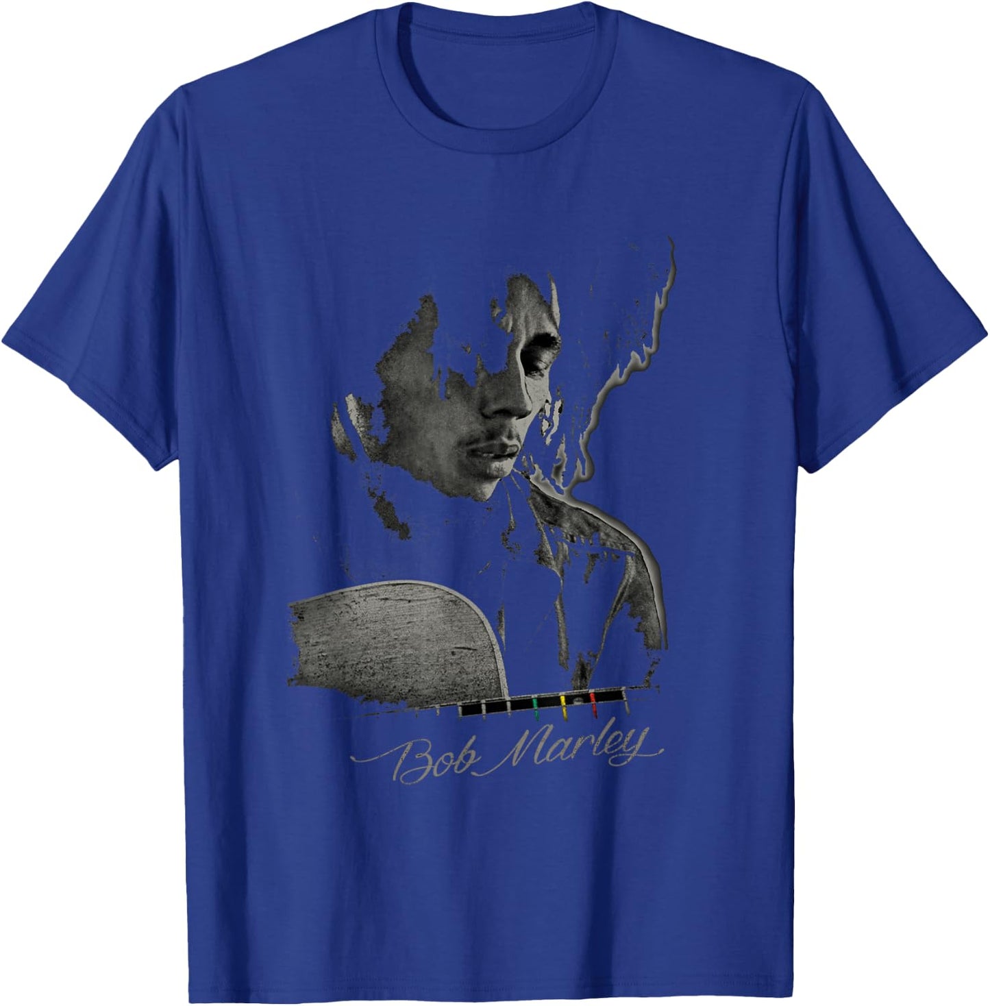 Bob Marley Catch A Fire Guitar Small T-Shirt - T-Shirt | Royal