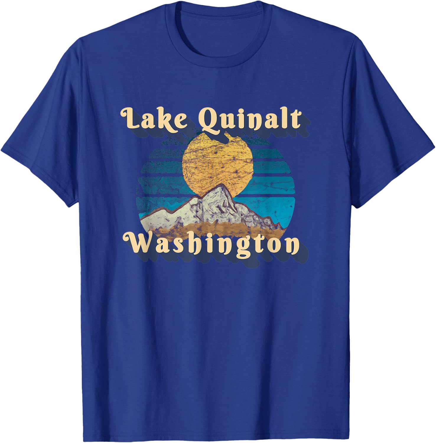Sunset Scenery Lake Quinalt Washington T-Shirt - T-Shirt | Royal