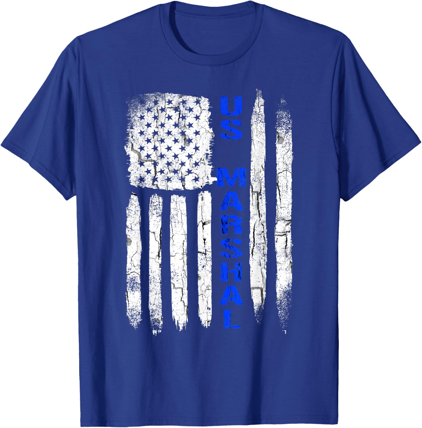Thin Blue Line Flag American U.S. Marshal Shirt T-Shirt - T-Shirt | Royal