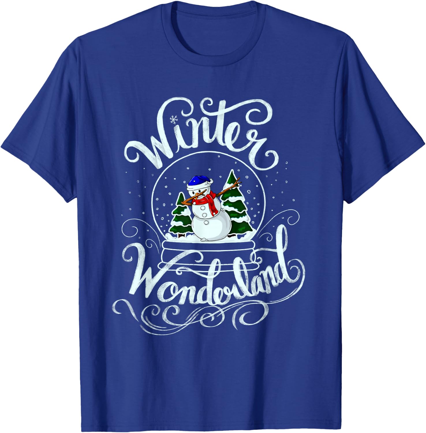 Winter Wonderland Snow Glob Xmas Dabbing Snowman Snowball T-Shirt - T-Shirt | Royal
