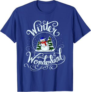 Winter Wonderland Snow Glob Xmas Dabbing Snowman Snowball T-Shirt - T-Shirt | Royal