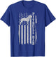 Pitbull Dad Vintage American Flag Patriotic Pitbull Dog T-Shirt - T-Shirt | Royal