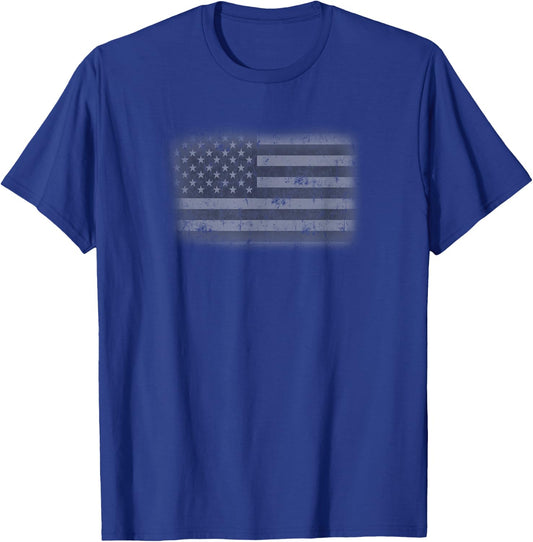 Distressed American Flag Cool Vintage USA Flags Men Women T-Shirt - T-Shirt | Royal