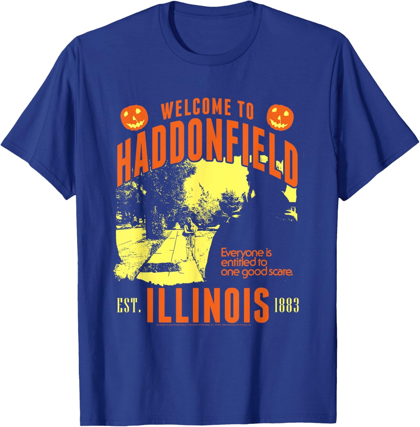 Halloween Welcome to Haddonfield T-Shirt - T-Shirt | Royal