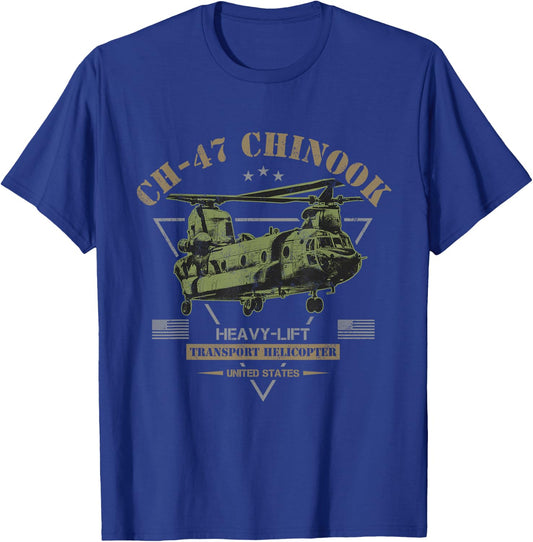CH-47 Chinook Helicopter T-Shirt - T-Shirt | Royal