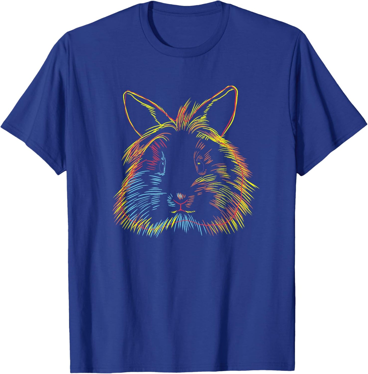 Colourful Rabbit Lion Head Rabbit T-Shirt - T-Shirt | Royal