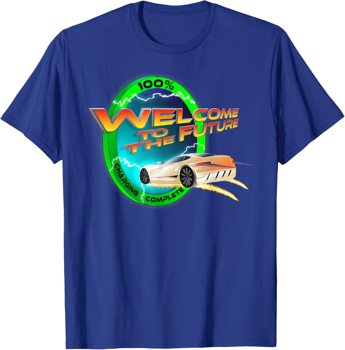Electric car e-mobility Welcome to the Future Gift T-Shirt - T-Shirt | Royal