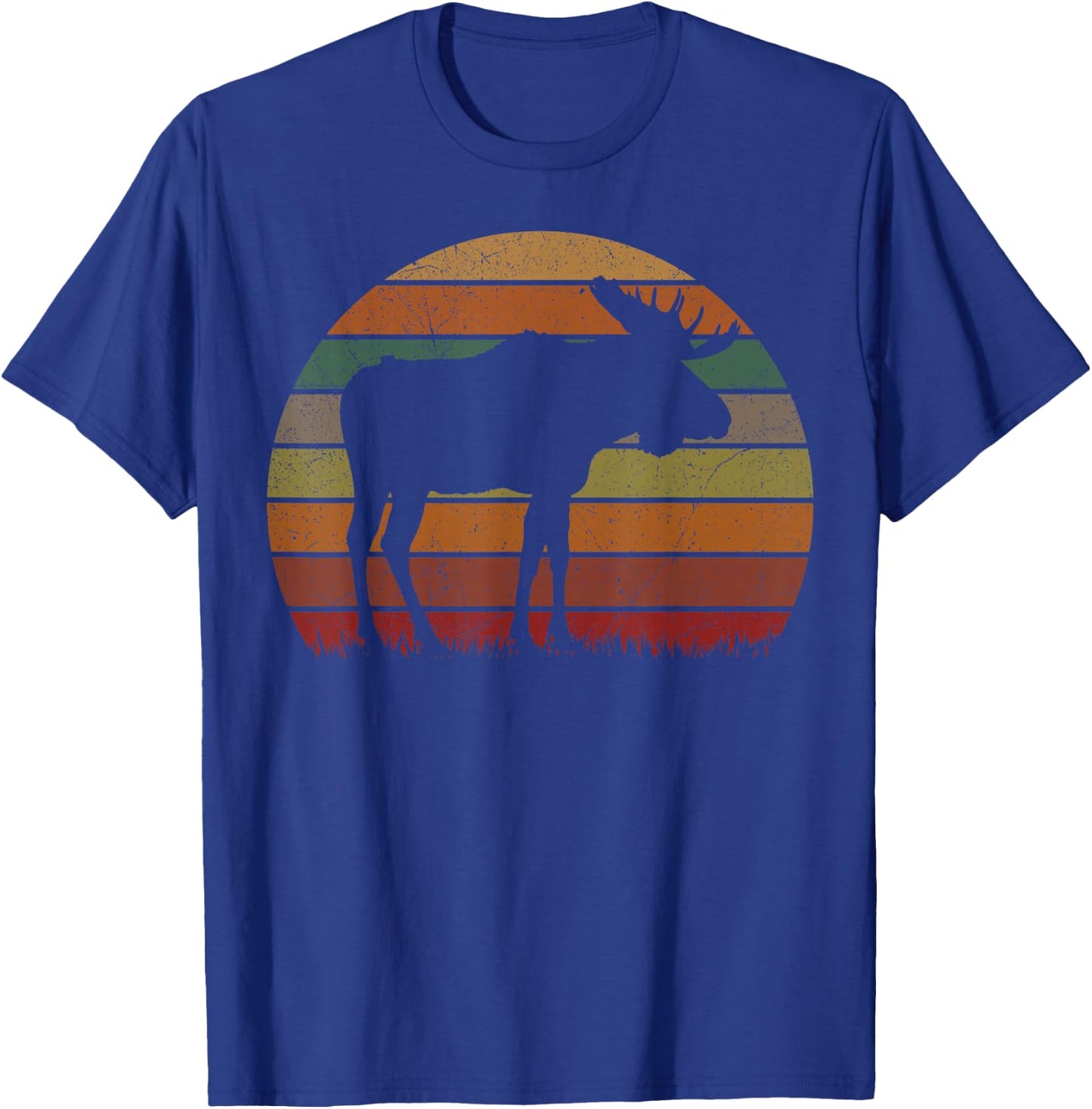 Funny Moose in Sunset Camping Lovers Gift Happy Camp T-Shirt - T-Shirt | Royal
