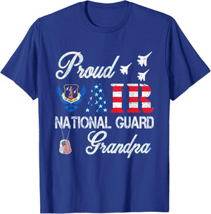 Proud Air National Guard Grandpa Air Force Veterans Day T-Shirt - T-Shirt | Royal