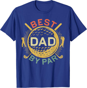 Best Dad By Par Shirt Men Golf Lover Fathers Day T-Shirt - T-Shirt | Royal