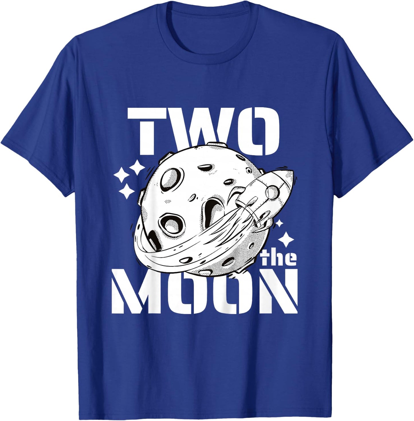 Kids Two The Moon 2 Year Old Birthday Boy Space Astronaut Bday T-Shirt - T-Shirt | Royal