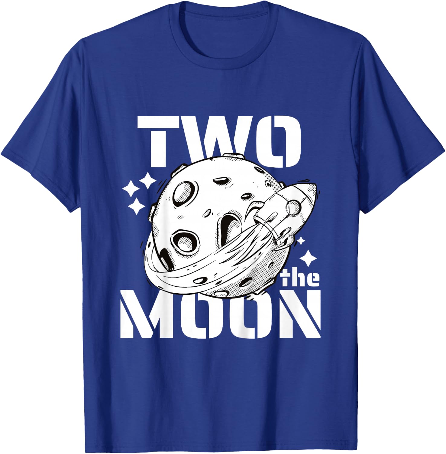 Kids Two The Moon 2 Year Old Birthday Boy Space Astronaut Bday T-Shirt - T-Shirt | Royal