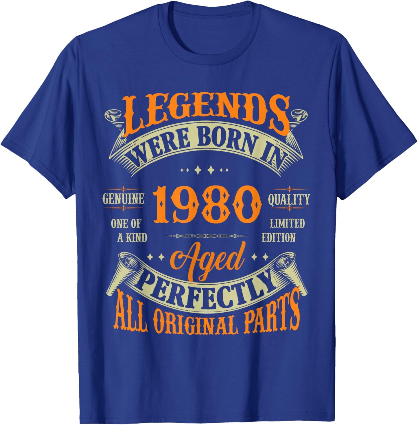 45th Birthday Vintage Legends Born in 1980 45 Years Old T-Shirt - T-Shirt | Royal