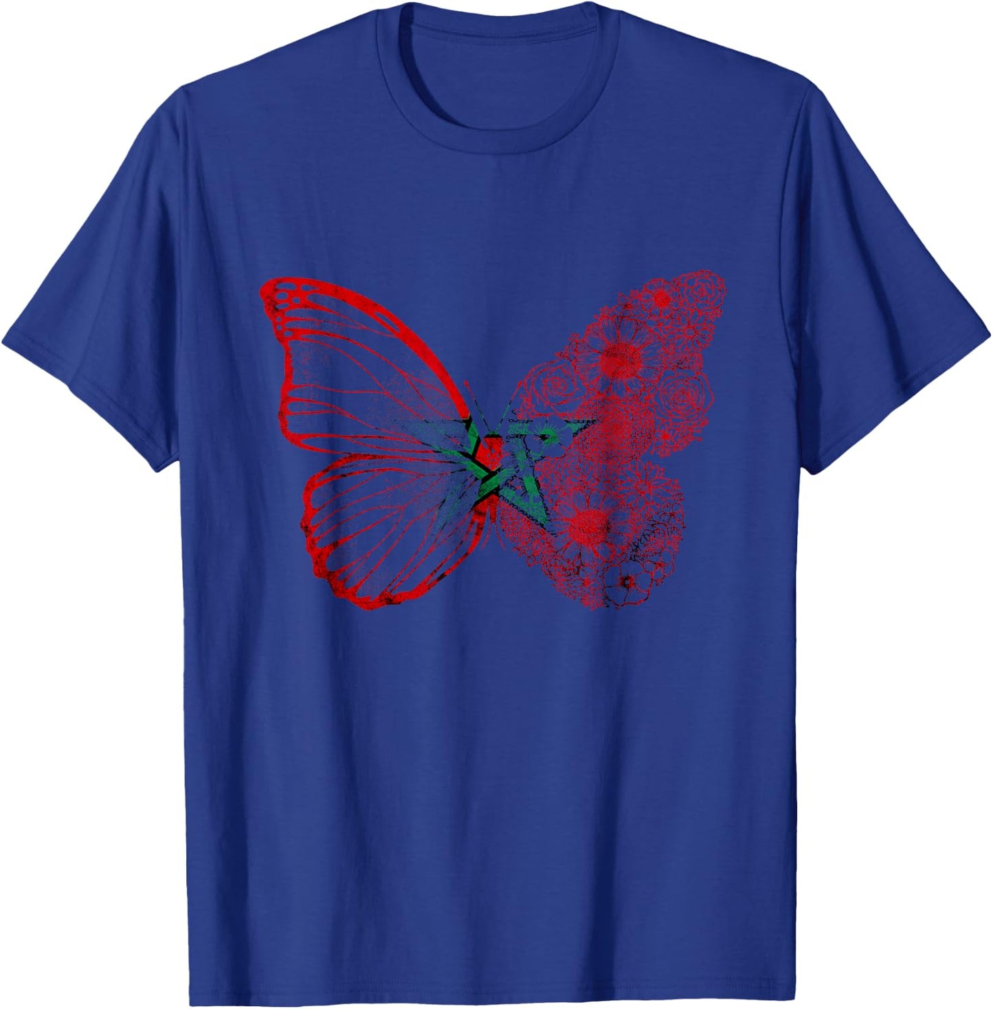 Morocco Flag Butterfly Moroccan Roots Moroccan Flag Morocco T-Shirt - T-Shirt | Royal