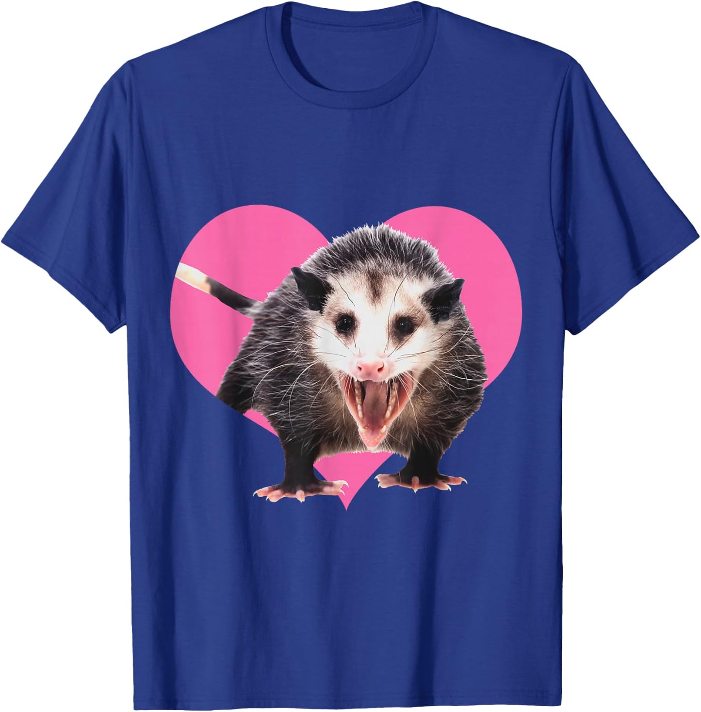 I Love Possums & Opossums - Pink Heart Funny Possum Lover T-Shirt - T-Shirt | Royal