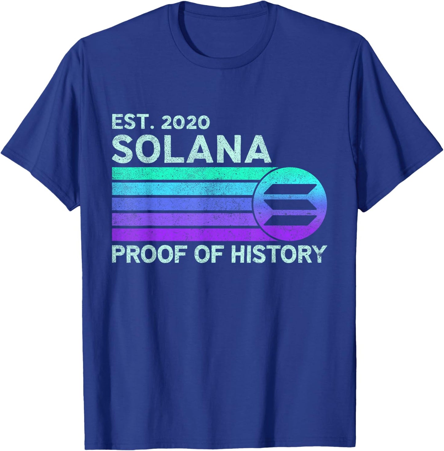Vintage Solana SOL Crypto Proof of History | Retro Solana T-Shirt - T-Shirt | Royal