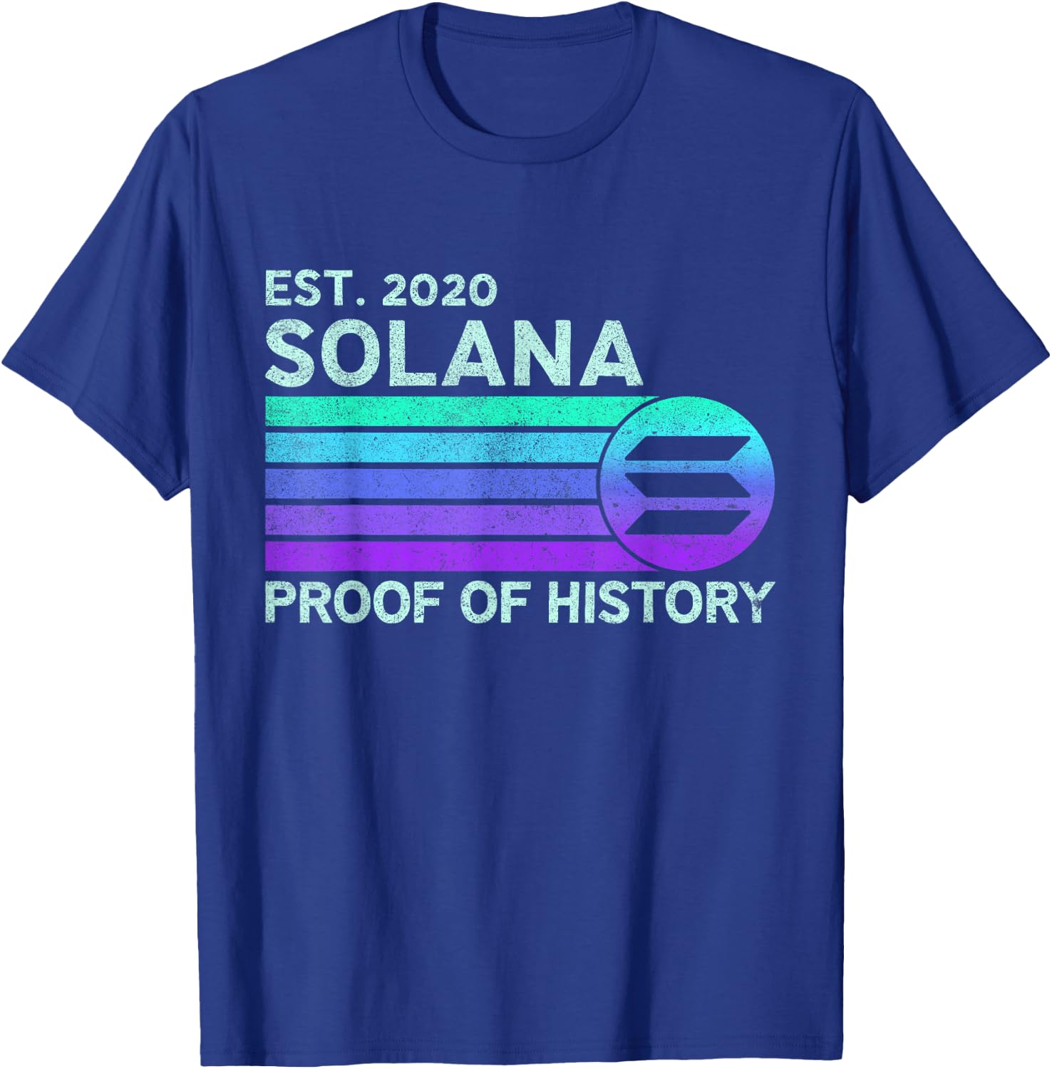 Vintage Solana SOL Crypto Proof of History | Retro Solana T-Shirt - T-Shirt | Royal