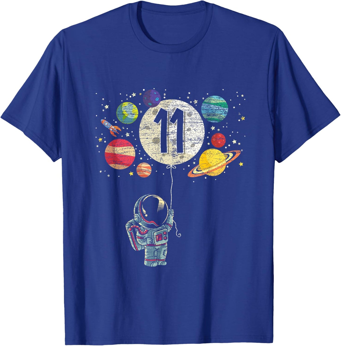 11 Years Old Birthday Boy Gifts Astronaut 11th Birthday T-Shirt - T-Shirt | Royal