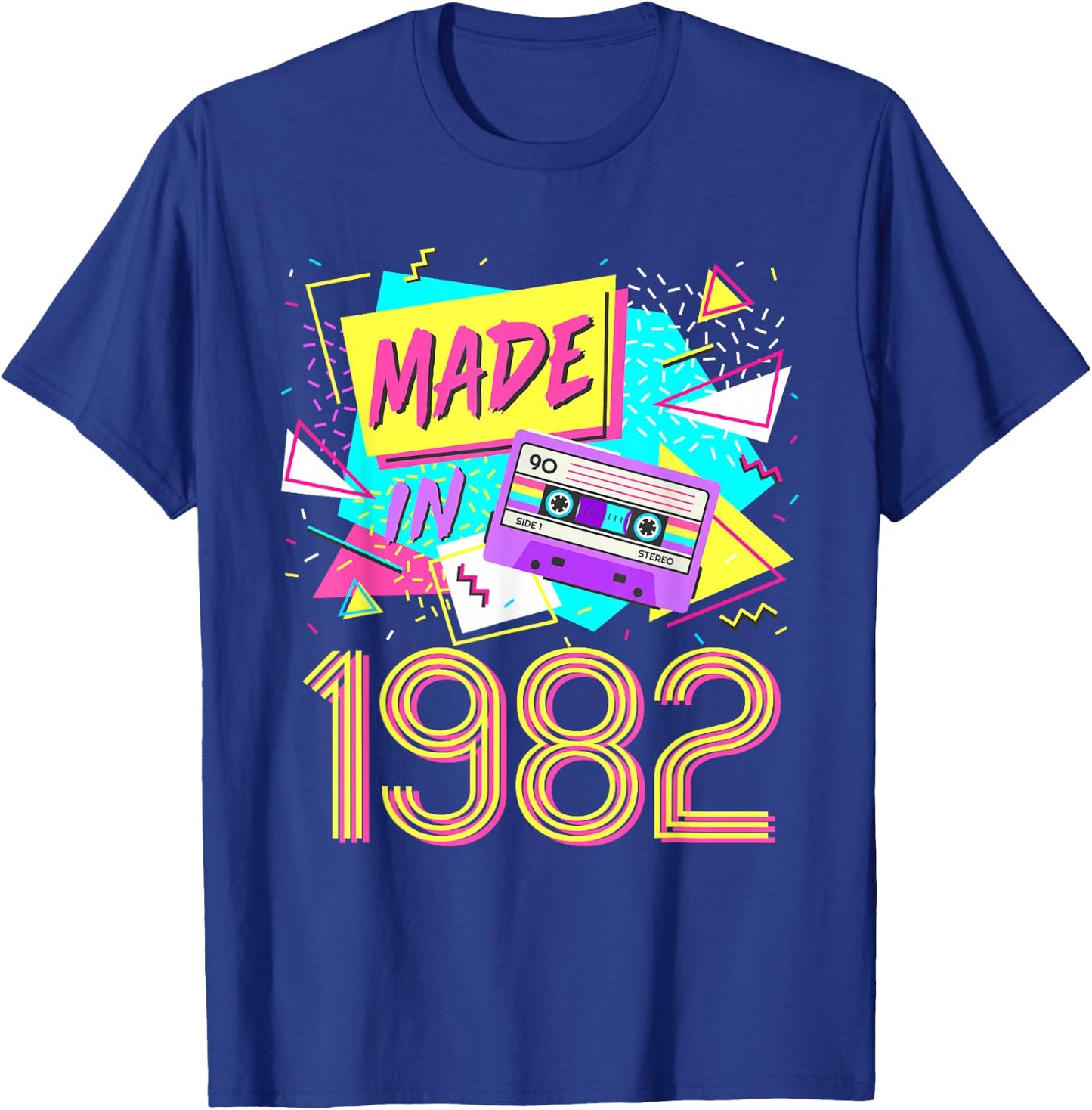 Made in 1982 40 Years Old Retro Vintage 80s 40th Birthday T-Shirt - T-Shirt | Royal