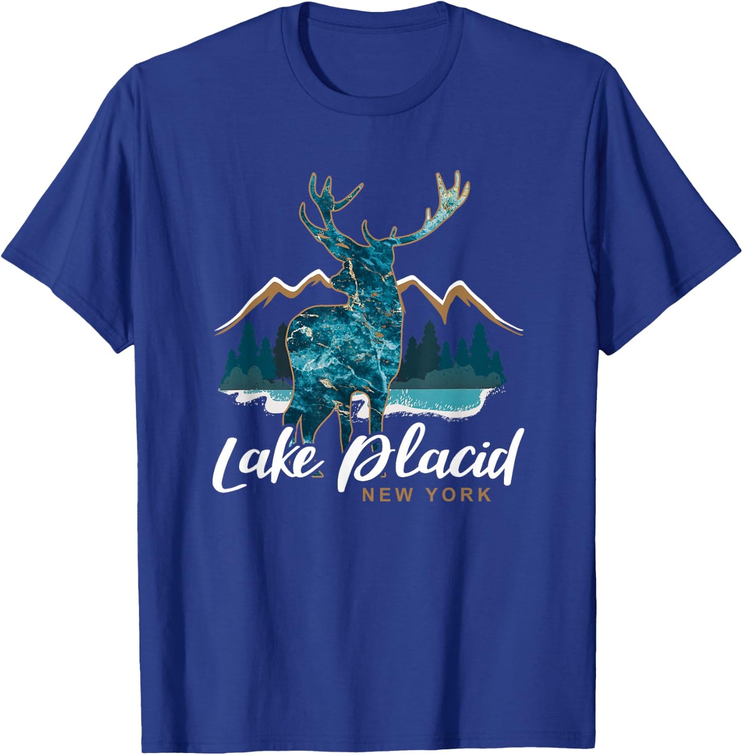 Lake Placid New York USA Adirondack Mountains Souvenir T-Shirt - T-Shirt | Royal