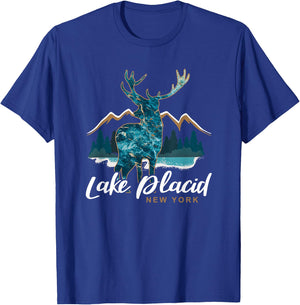 Lake Placid New York USA Adirondack Mountains Souvenir T-Shirt - T-Shirt | Royal