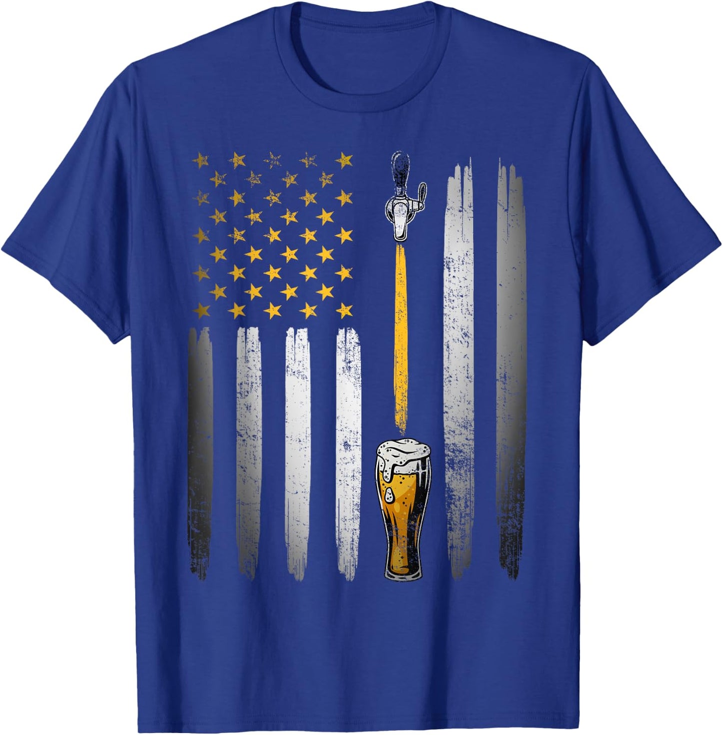Retro USA US American Flag Beer Craft Brewer Craft Beer Men T-Shirt - T-Shirt | Royal