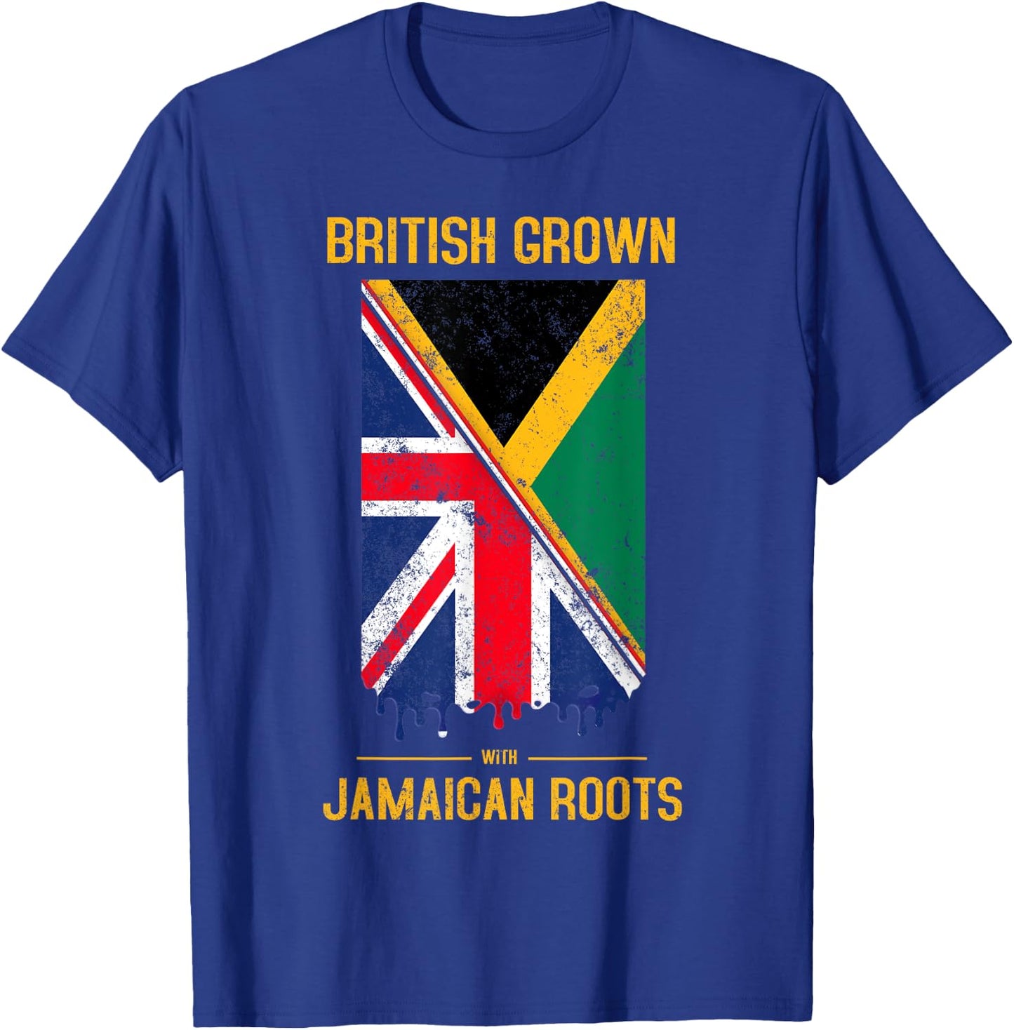 Jamaican Flag With Union Jack Design & British Caribbean T-Shirt - T-Shirt | Royal
