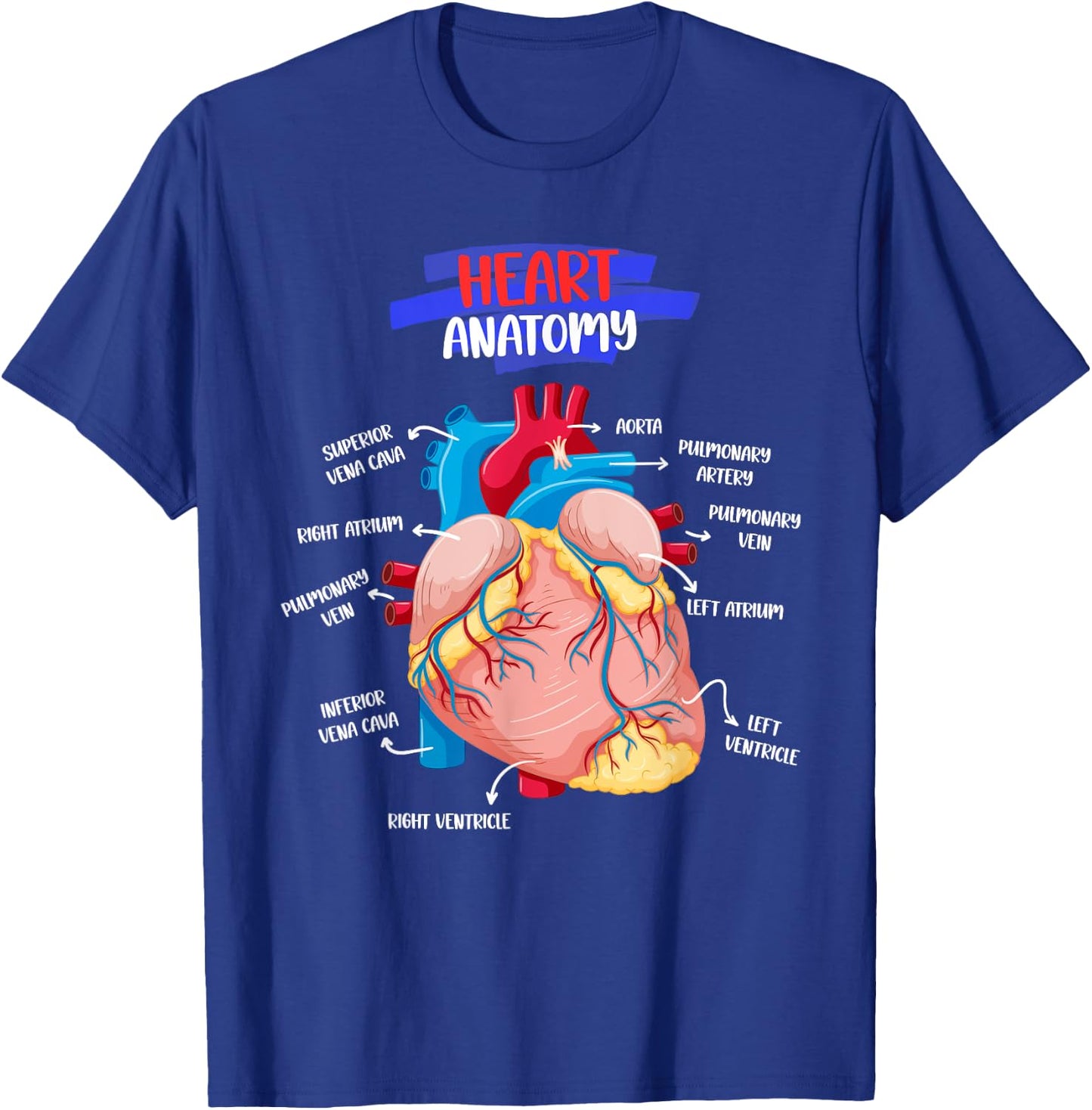 Anatomy Human Heart Anatomical Cardiac Heart Doctor Medical T-Shirt - T-Shirt | Royal