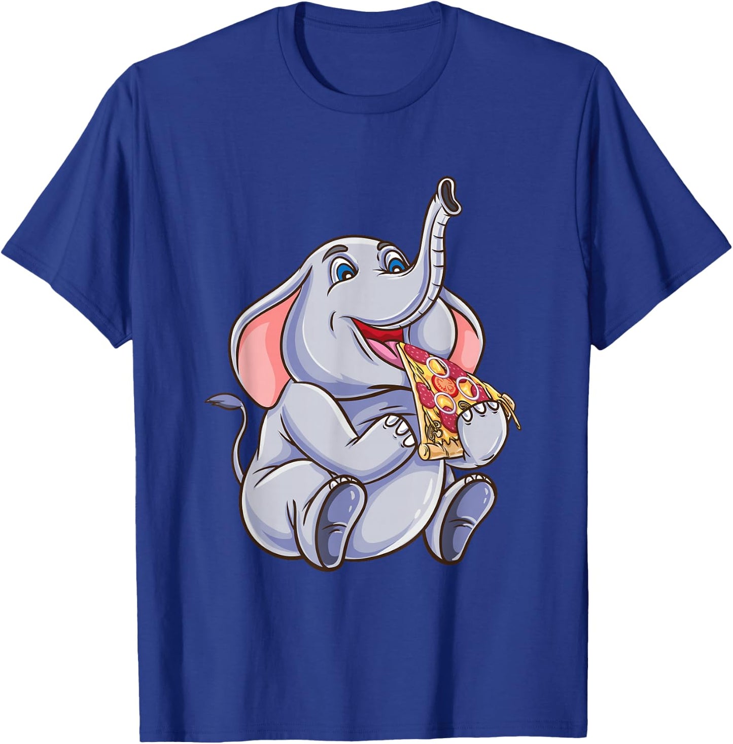 Funny Elephant Eating Pizza T-Shirt - T-Shirt | Royal