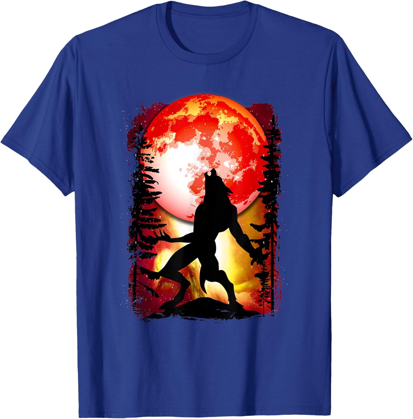 Werewolf Red Blood Full Moon Lycan Horror Halloween T-Shirt - T-Shirt | Royal