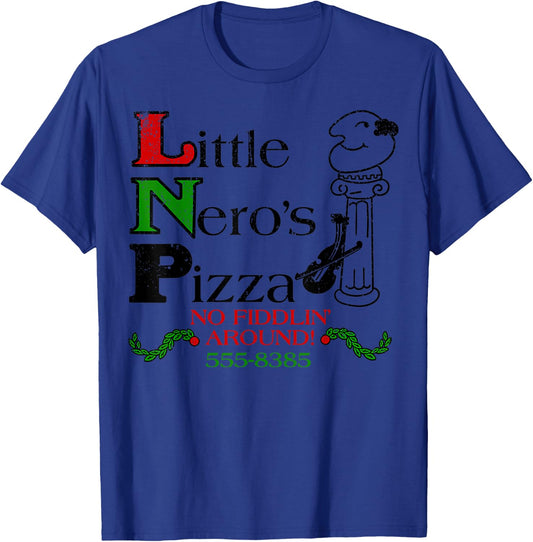 Vintage Little Neros Pizza No Fiddlin Around T-Shirt - T-Shirt | Royal