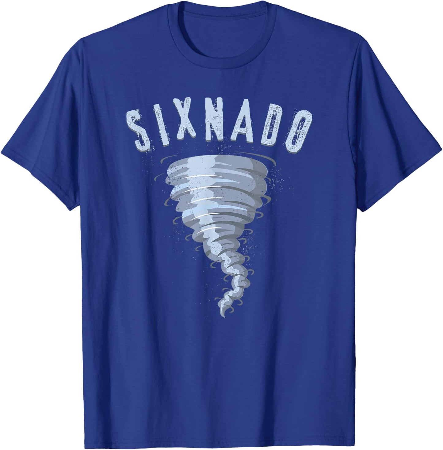6th Birthday Tornado Shirt, Turning Six Sixnado Gift T-Shirt - T-Shirt | Royal