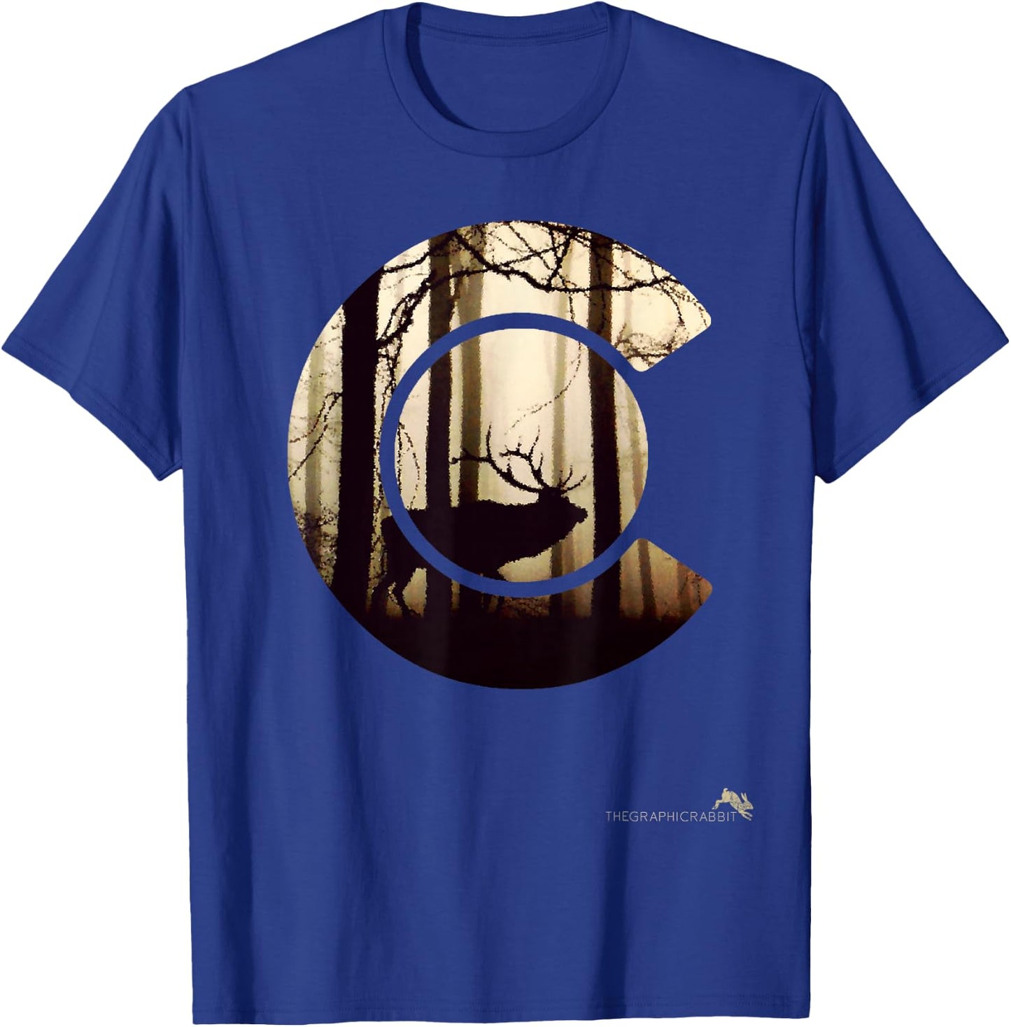 Colorado Flag Logo Elk Hunting Shirt Men T-Shirt - T-Shirt | Royal