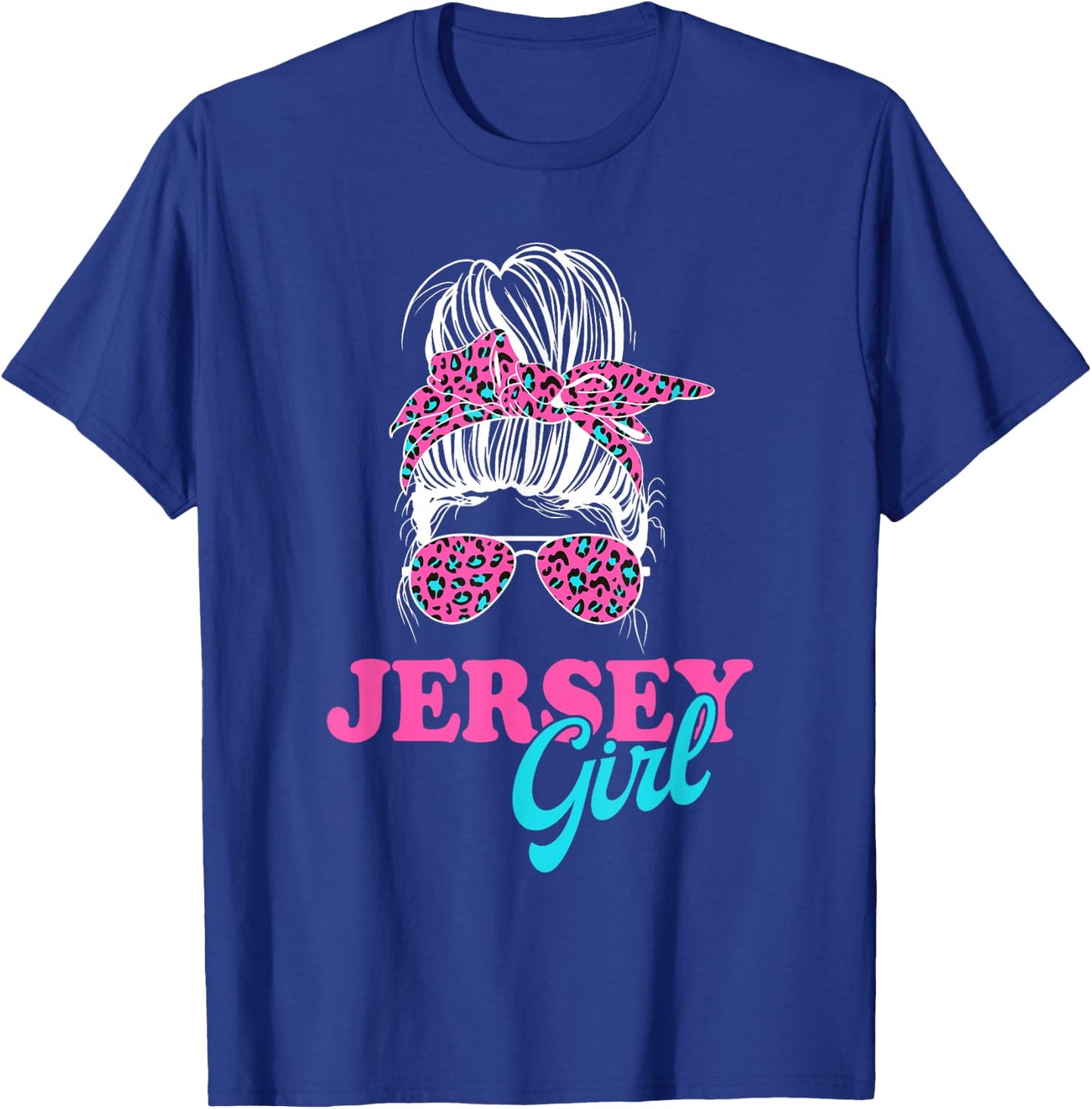 Jersey Girl Messy Bun T-Shirt - T-Shirt | Royal