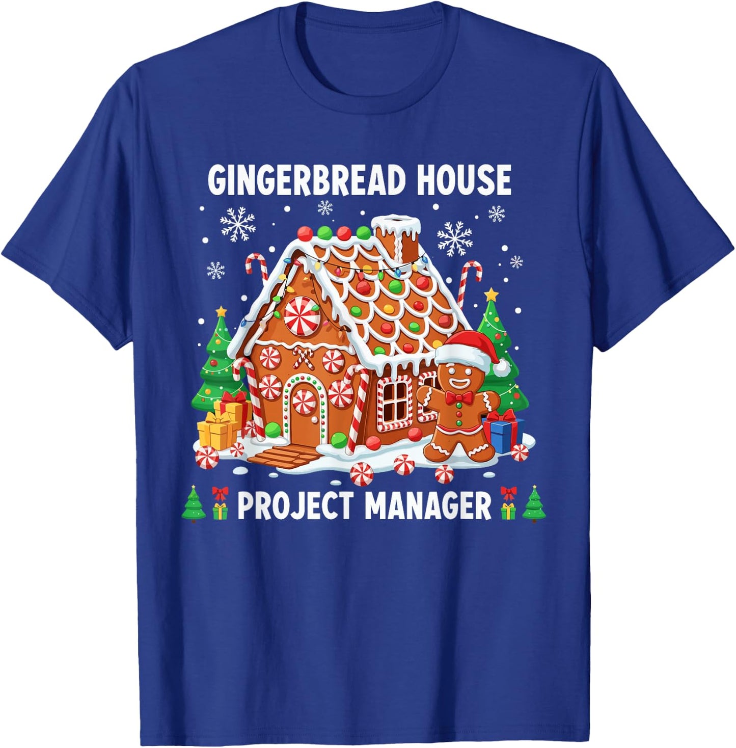 Gingerbread Man Costume, Gingerbread House Project Manager T-Shirt - T-Shirt | Royal