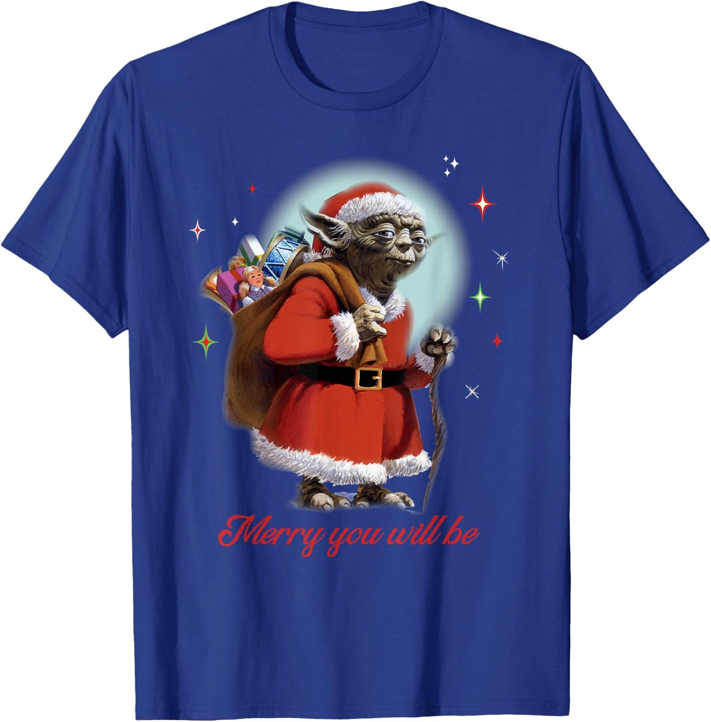 Star Wars Santa Yoda Merry You Will Be T-Shirt - T-Shirt | Royal