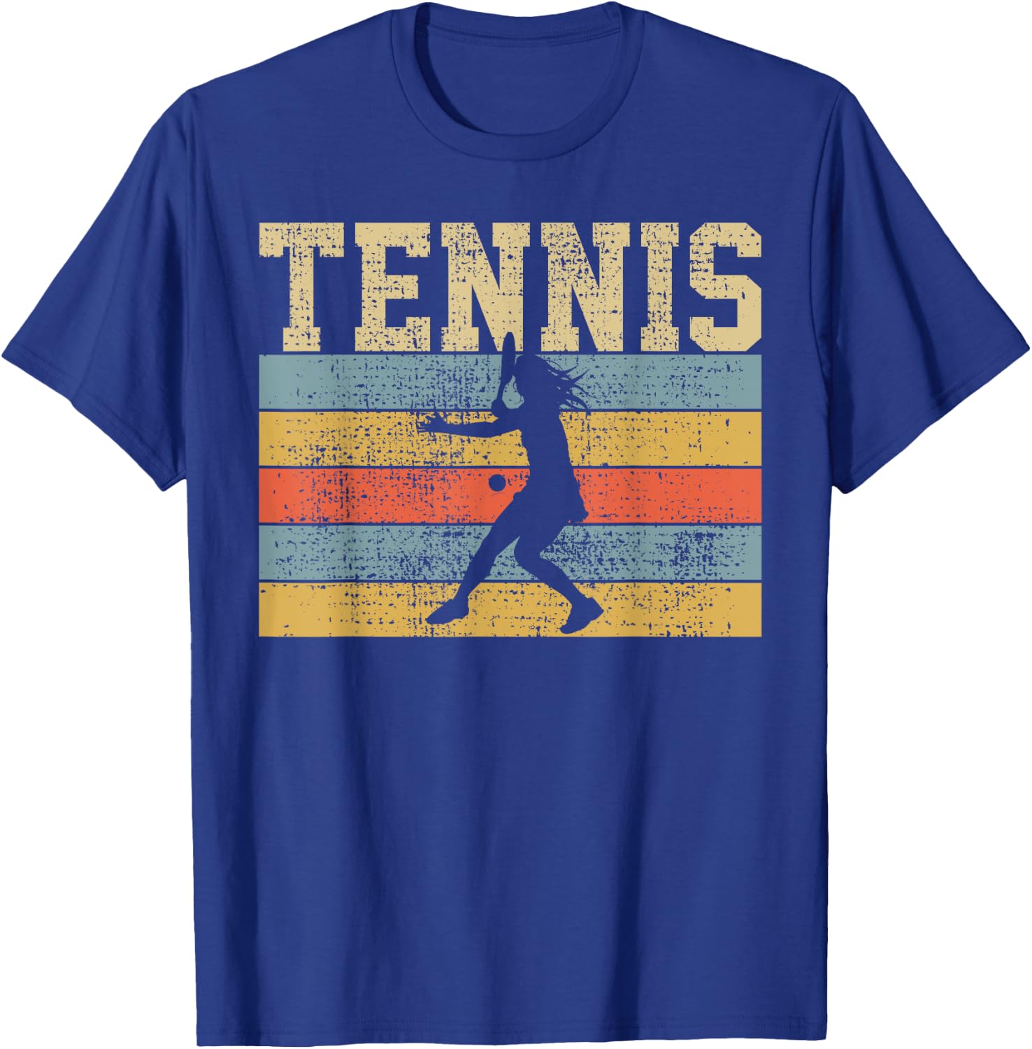 Vintage Tennis Woman Playing Gift Retro T-Shirt - T-Shirt | Royal