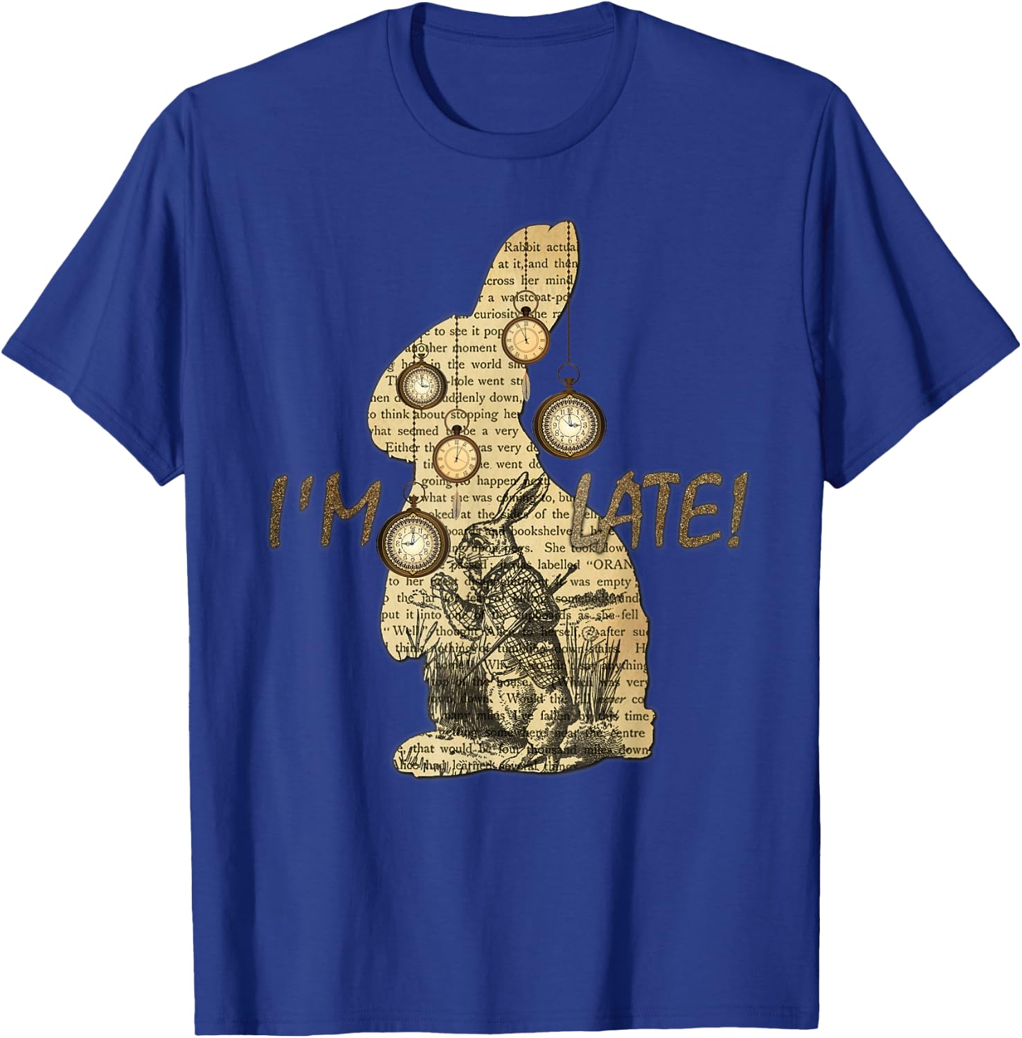 I'm Late - Alice in Wonderland White Rabbit T-Shirt - T-Shirt | Royal