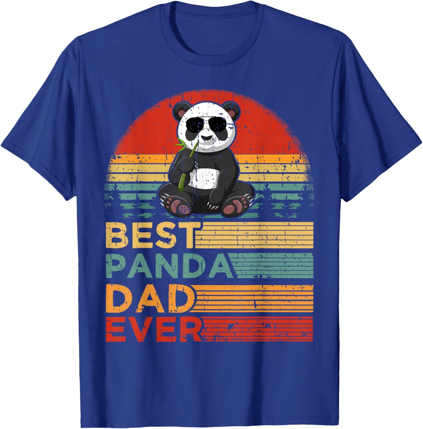 Best Panda Dad Ever Funny Vintage Panda Father's Day T-Shirt - T-Shirt | Royal