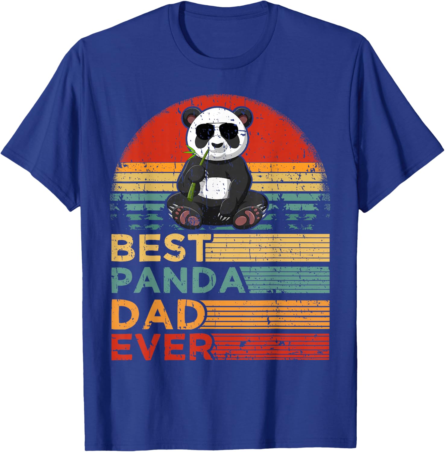 Best Panda Dad Ever Funny Vintage Panda Father's Day T-Shirt - T-Shirt | Royal