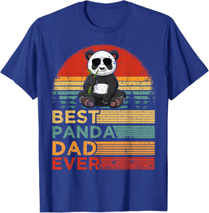 Best Panda Dad Ever Funny Vintage Panda Father's Day T-Shirt - T-Shirt | Royal